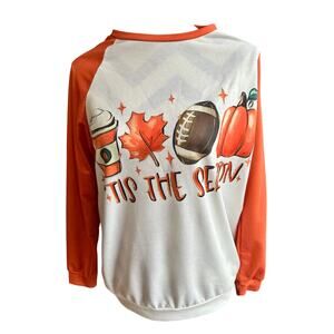 Tis the Season Fall Women's Long Sleeved Lightweight Sweatshirt Football Sz L
